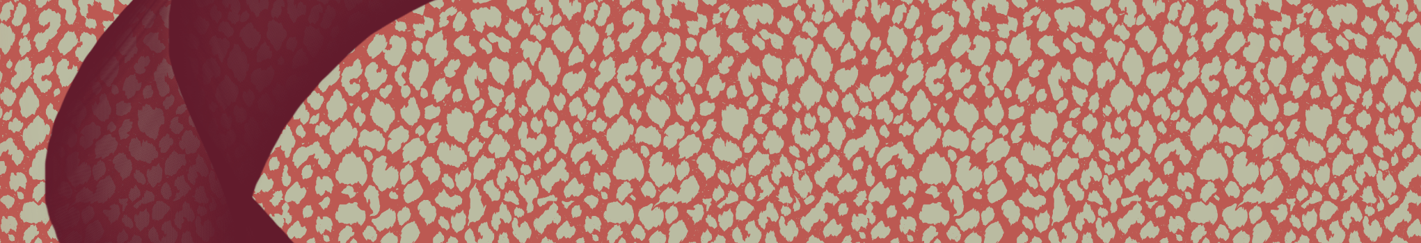 A maroon ribbon snakes across the page